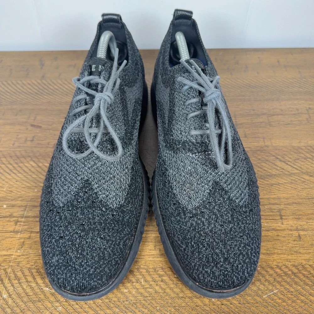 Cole Haan Shoes Mens 10‎ Black Gray 2.ZERØGRAND Stitchlite Wingtip Oxford C27563